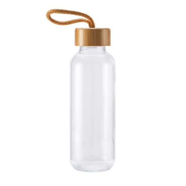Glazen Drinkfles 450ml Bamboe - 1