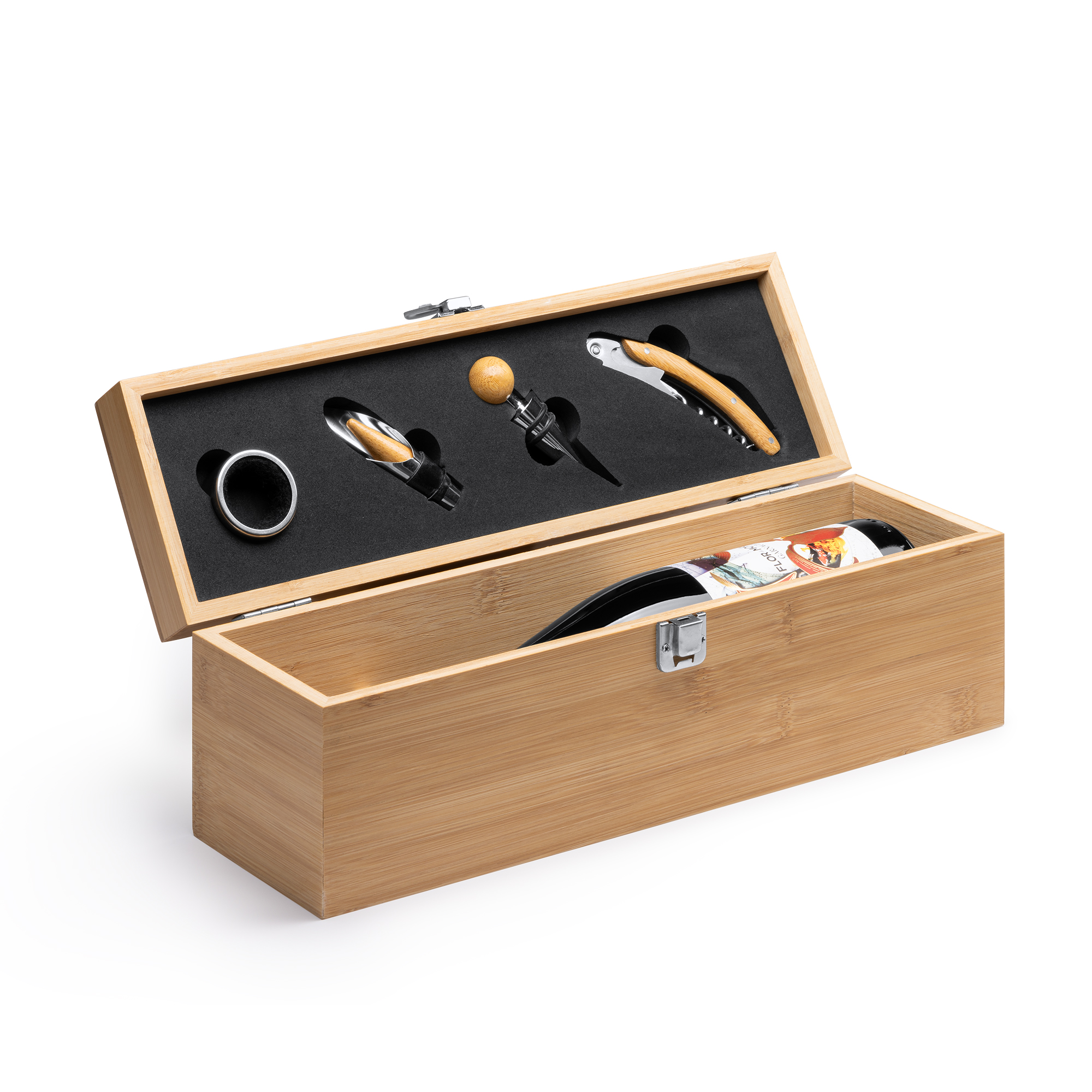 Houten Wijnkist met Luxe Wijnset