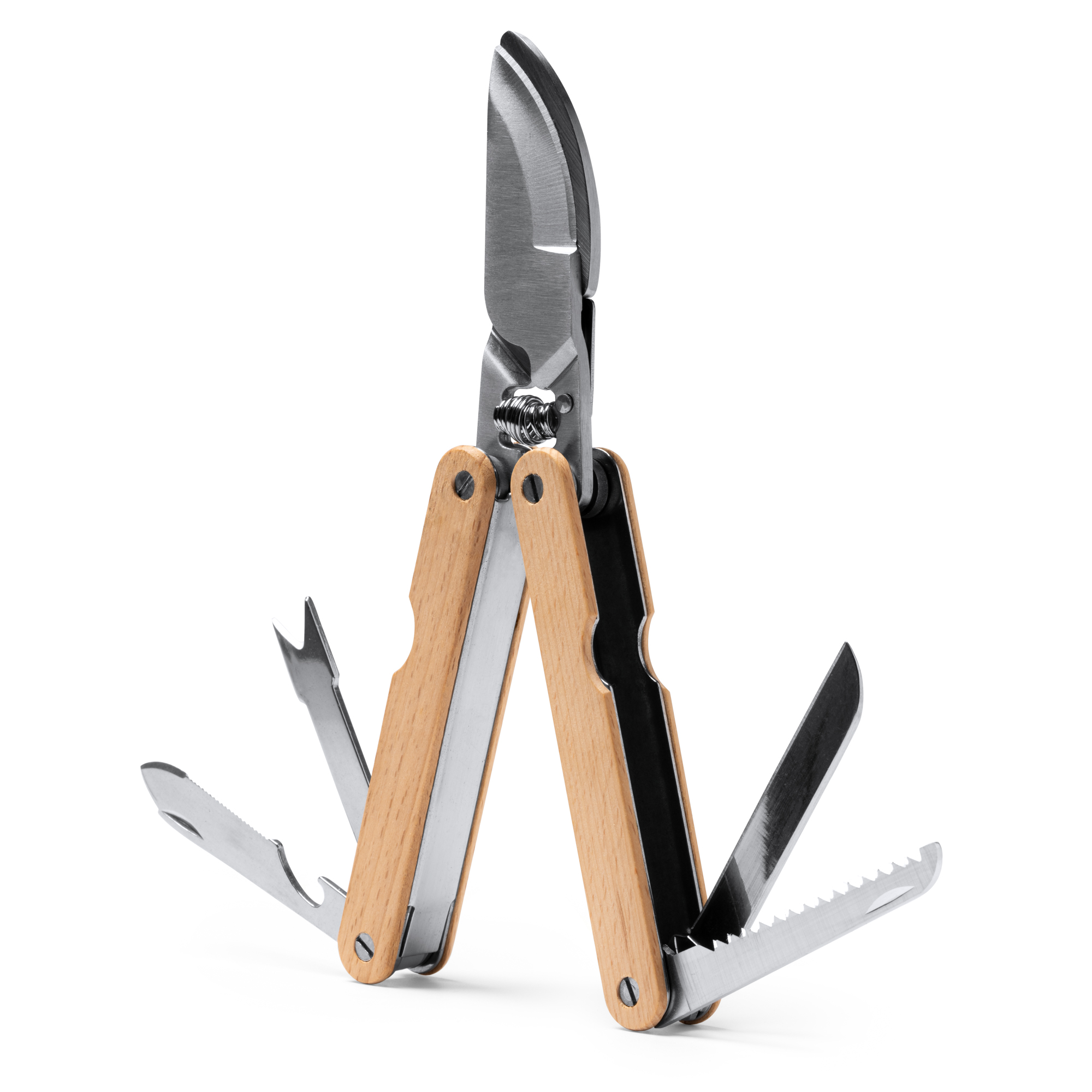 RVS Multitool met Bamboe Handvat